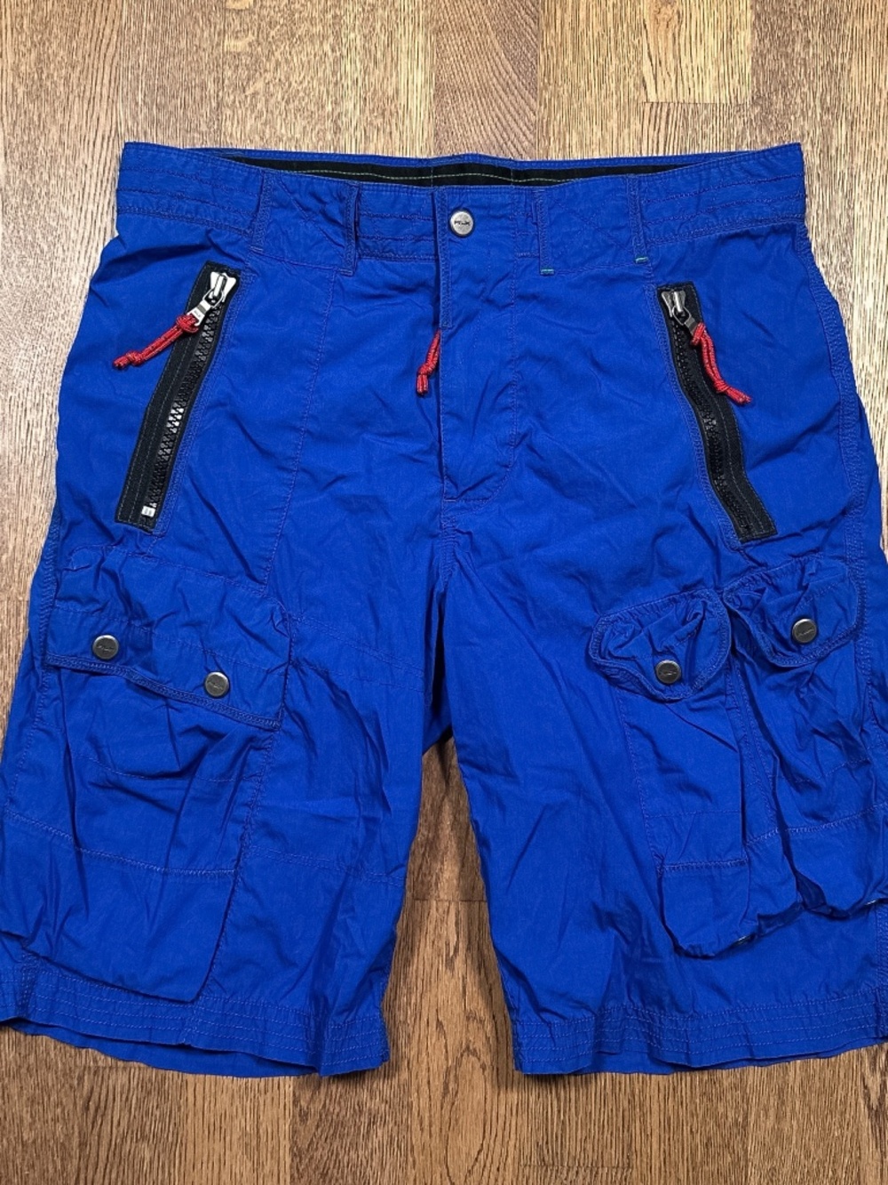 RLX Ralph Lauren Paratrooper Cotton Nylon Blue Cargo Utility Shorts Mens 30